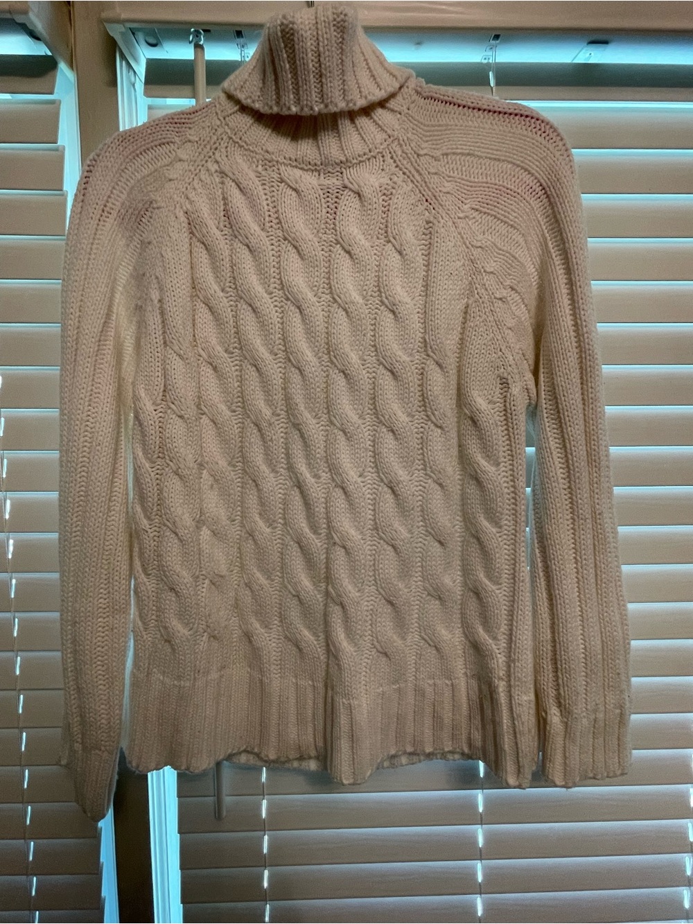 Cherokee Cream Cable Knit Turtleneck Sweater -